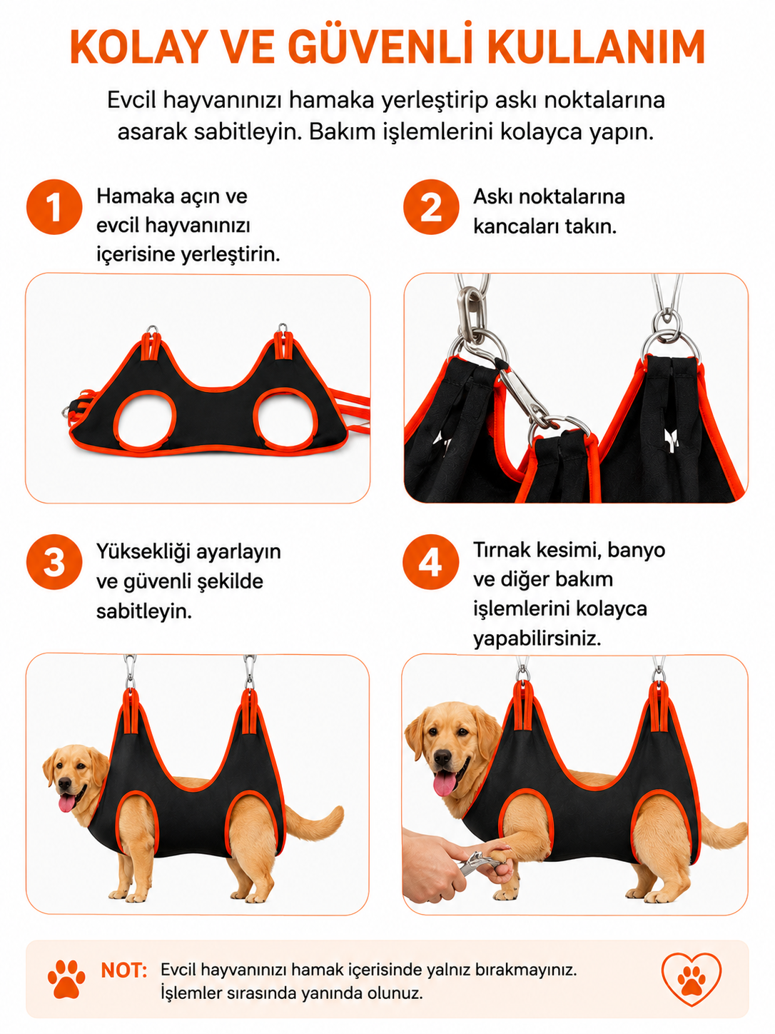 Kedi Ve Köpek Bakım Hamak Askısı I Tırnak Kesme Ve Banyo Yardım Askısı