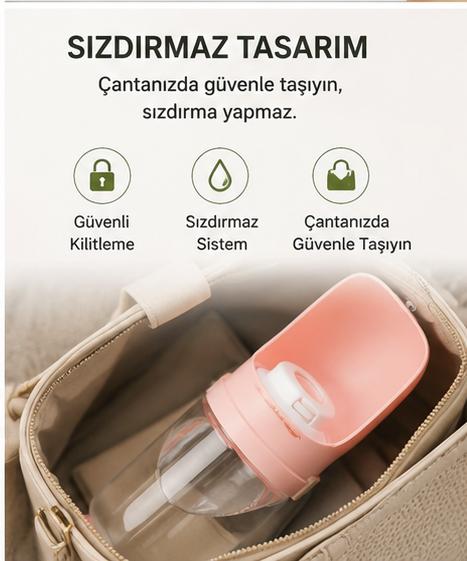 2'si 1 Arada Taşınabilir Evcil Hayvan Su Şişesi Ve Mama Kabı
